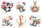 Cute Valentine Animal Clipart Bundle, an Illustration by SinaCreation (Thumbnail 4 of 11)