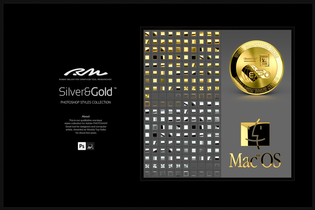 RM Silver & Gold (PS styles), a Layer Style Add-On by R M (Photo 3 of 4)