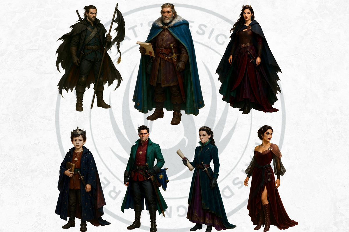 Royal court characters clipart Set, a Person Illustration by ThatsDesignArt (Photo 4 of 10)