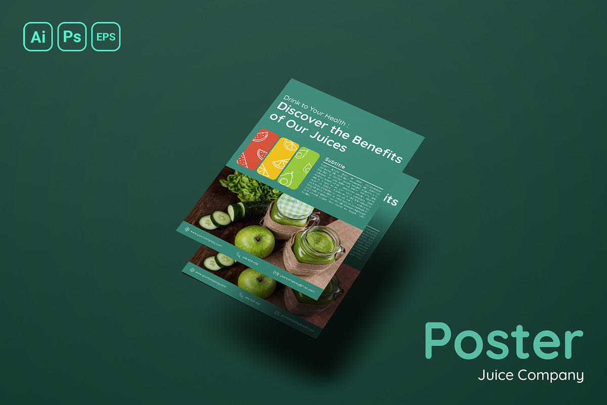 Juice Company Poster, a Poster Template by Fannan Studio (Photo 2 of 3)