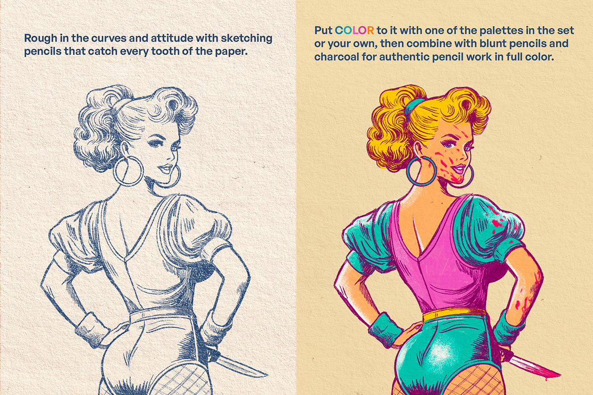 Pulp & Thunder Dry Kit (Illustrator), a Brush Add-On by G.A.R.M. Company (Photo 8 of 13)
