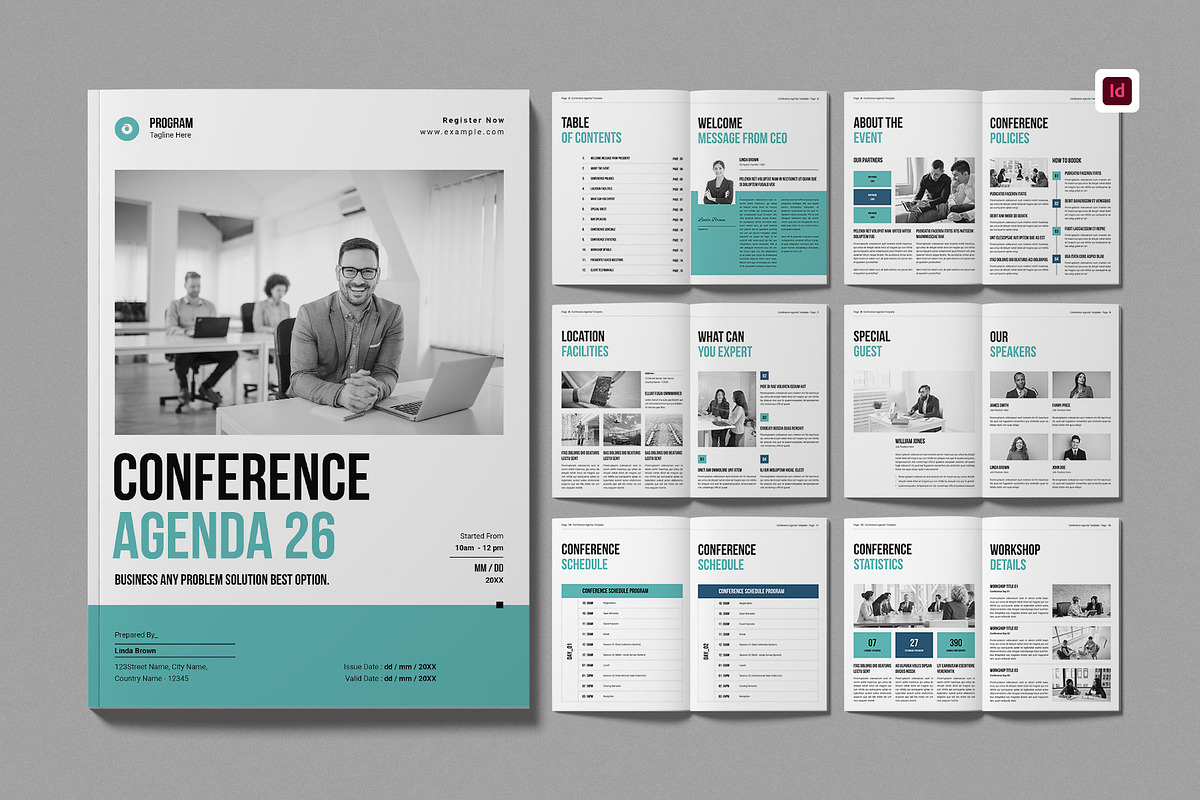 Conference Agenda Template, a Brochure Template by Work-Envance (Photo 1 of 7)