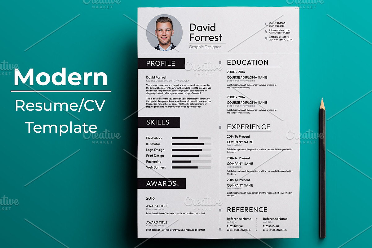 Resume / CV Template, a Resume Template by Logo Lab (Photo 2 of 5)