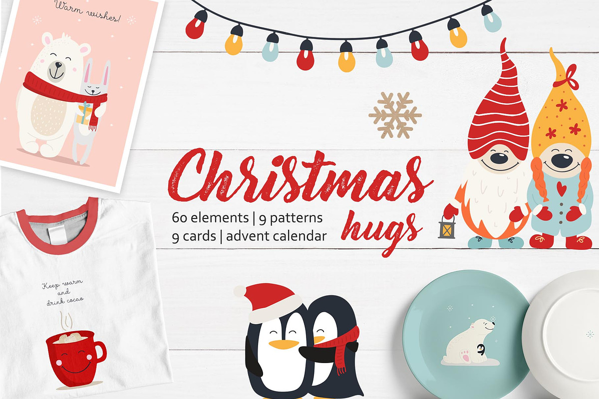 Christmas hugs collection, a Seasonal Illustration by Alisovna (Photo 1 of 10)