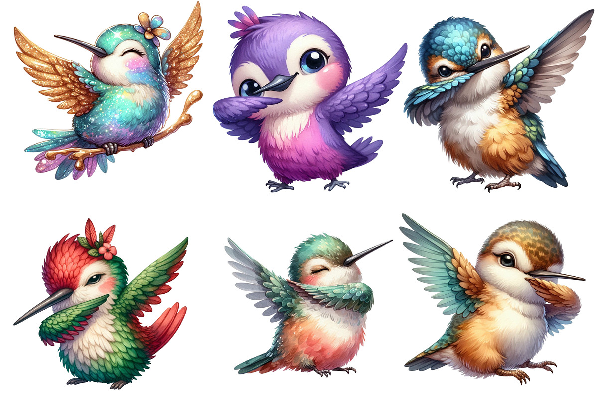 Cute Dabbing Hummingbird Sublimation, an Illustration by Designworld (Photo 2 of 5)