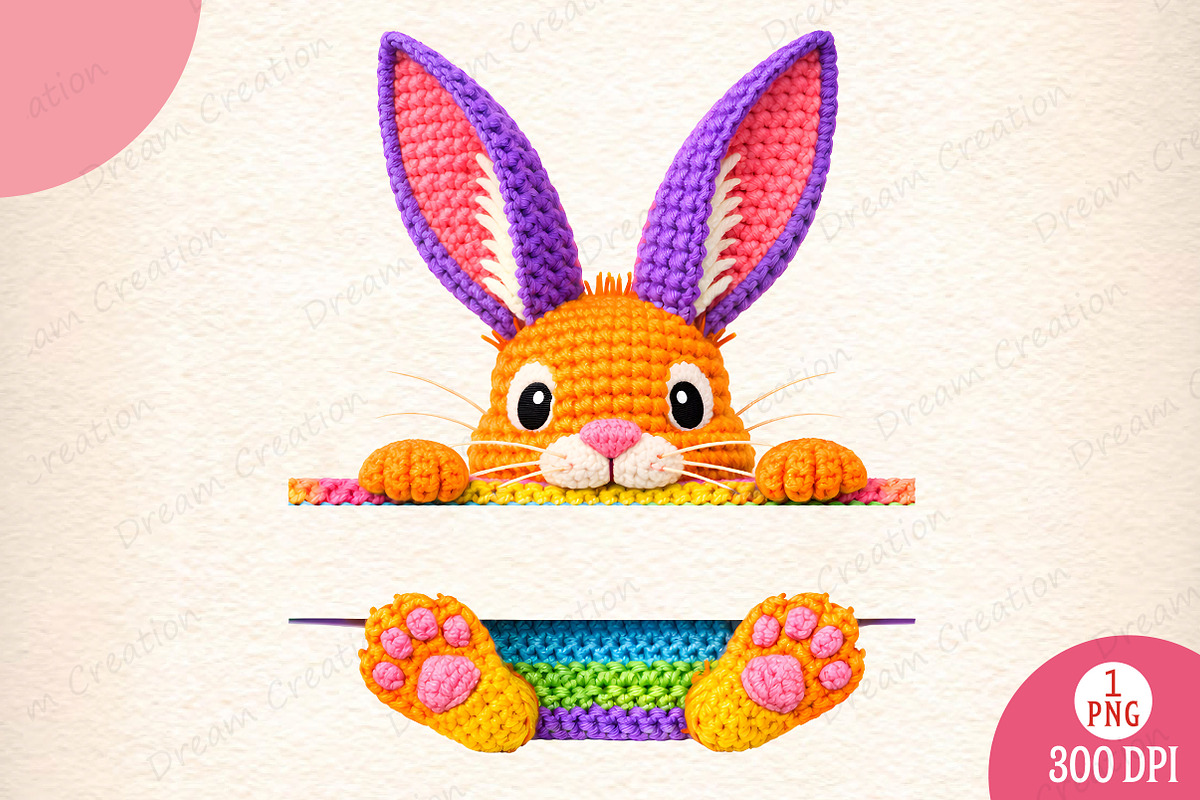 Faux Yarn Bunny Easter Bunny PNG, an Illustration by Dream Creation (Photo 1 of 6)