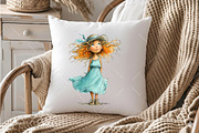 Watercolor Summer Girl Clipart, an Illustration by OK Design (Thumbnail 6 of 6)