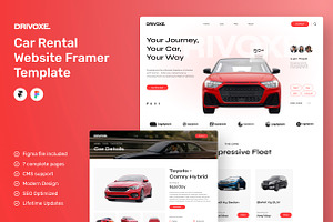 Drivoxe - Car Rental Website Framer, a Websites & App Template by peterdraw