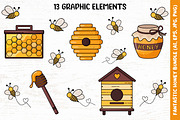 Bees and Honey Gnomes Clip Art, an Illustration by Mary-Mihh (Thumbnail 3 of 6)