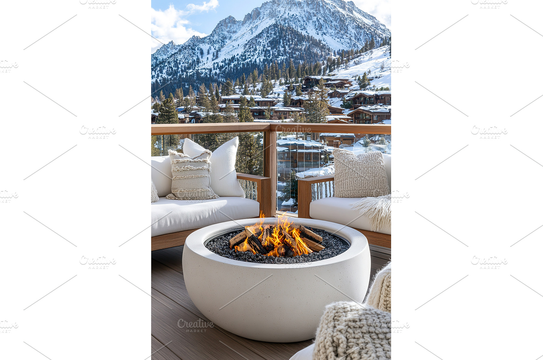 Cozy Mountain View Luxury Patio with, an Architecture Photo by Lermont51