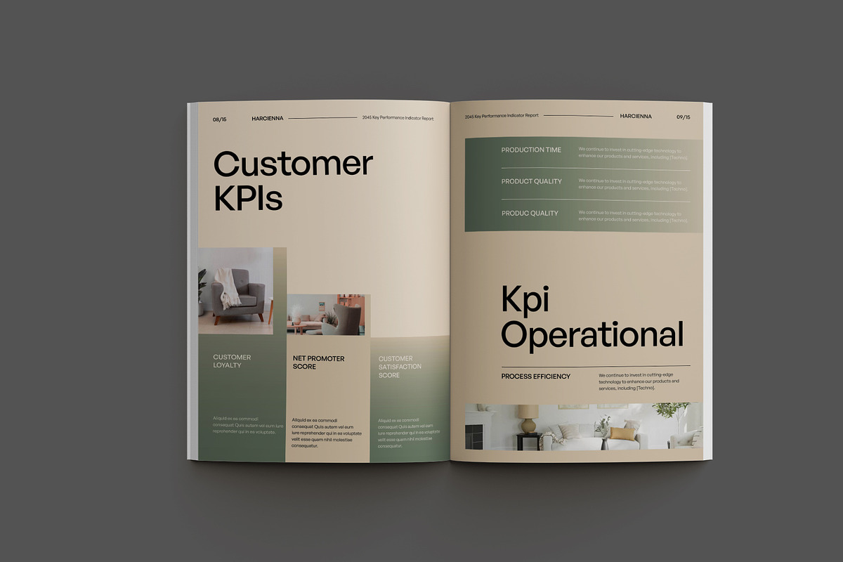 Gradient Green KPI Report, a Brochure Template by Neermana (Photo 4 of 10)