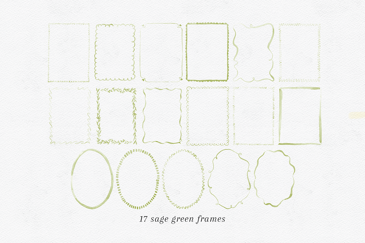 17 Cute Watercolor Frames + Borders, an Object Graphic by Design by Laney (Photo 5 of 11)