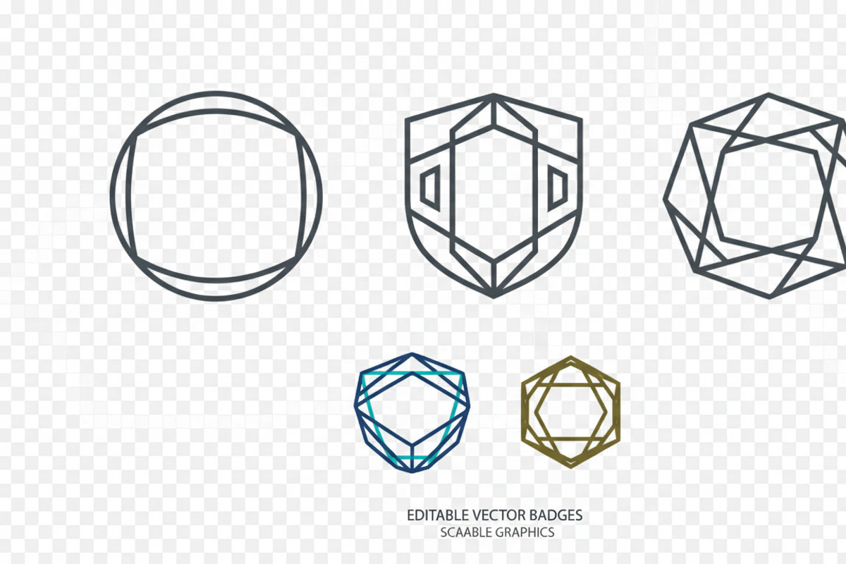 24 Minimal Geometric Logo Frames, an Emoji Icon by adenpinkstore (Photo 2 of 12)