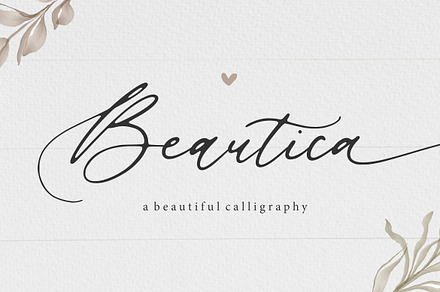 Beautica Beautiful Calligraphy Font, a Script Font by Balpirick Studio
