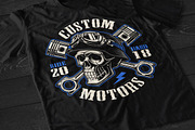 Biker Skull with crossed pistons., a Decorative Illustration by Harry Kasyanov (Thumbnail 2 of 3)