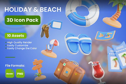 Holiday & Beach 3D Icons