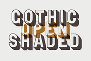 Gothic Open Shaded, a Font by Wood Type Revival (Thumbnail 1 of 2)