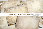 Old Tattered White Lace Junk Journal, a Background Graphic by Fine Purple Elephant (Thumbnail 1 of 4)