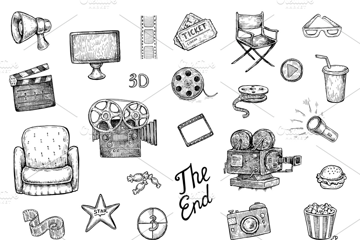 Cinema (Movie) Set, a Background Graphic by Eugenia Hauss Design (Photo 2 of 2)