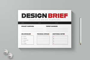 Minimalist Design Brief Template, a Stationery Template by MightyDesign