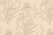 Vintage Blue Irises patterns, a Pattern Graphic by Carpet Tapete Pretzel (Thumbnail 4 of 16)