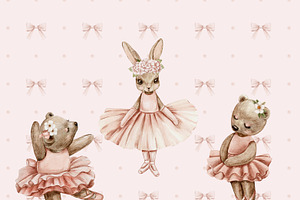 Ballet Blossoms Watercolor Clipart