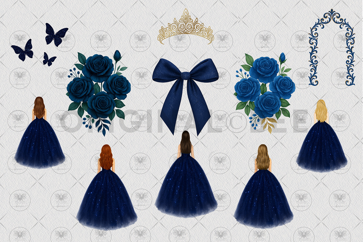Princess Royal blue Clipart, an Illustration by BigCakeBee (Photo 2 of 2)