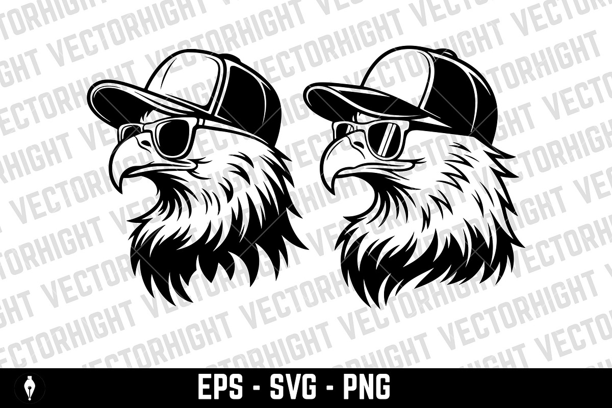Cool bald eagle mascot, an Animal Illustration by Vectorhight (Photo 2 of 3)
