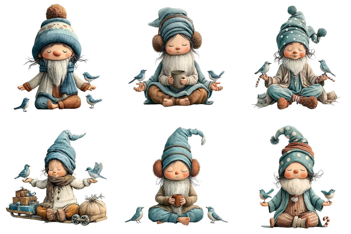 Winter Christmas Gnome Clipart, an Illustration by DreamArtGraphic (Photo 2 of 5)