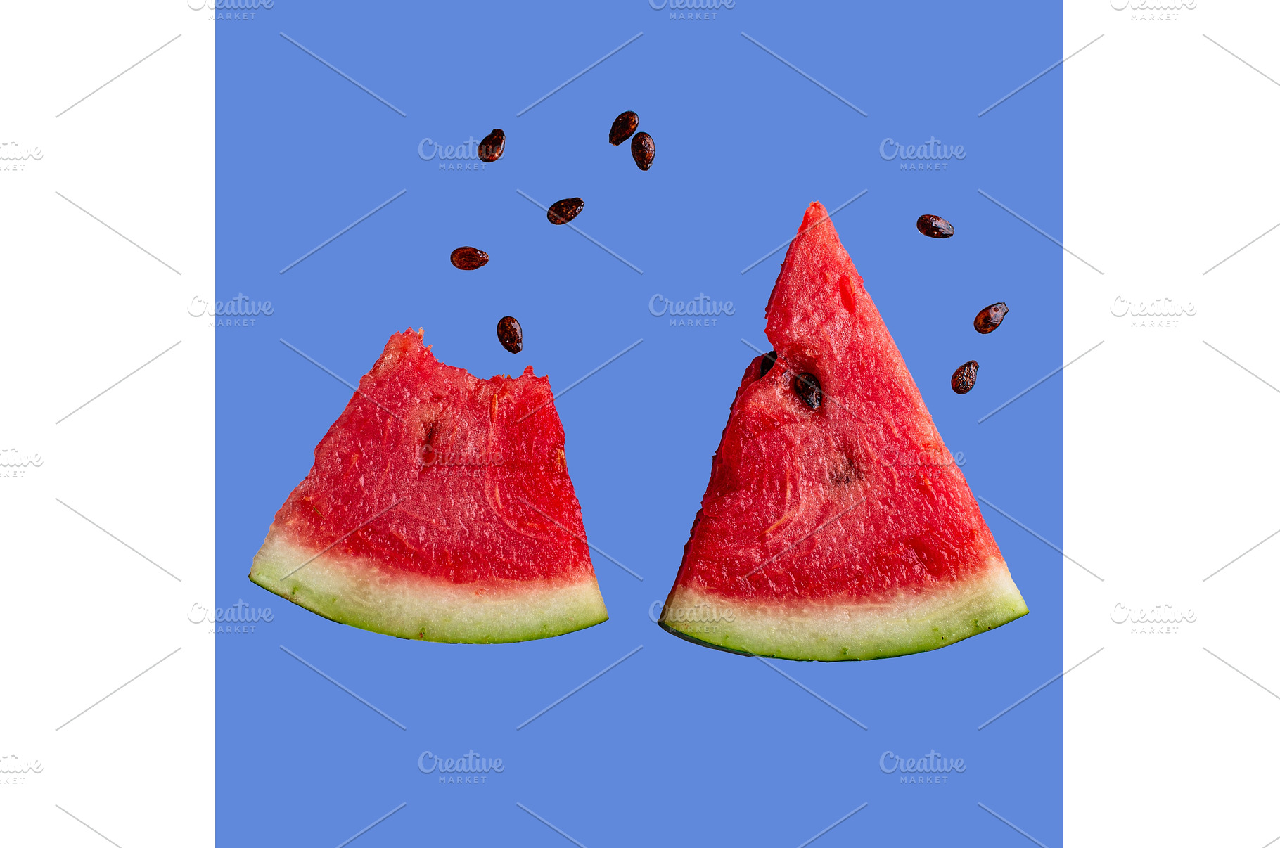 Sliced watermelon isolated on color, a Food & Drink Photo by Yulia Furman