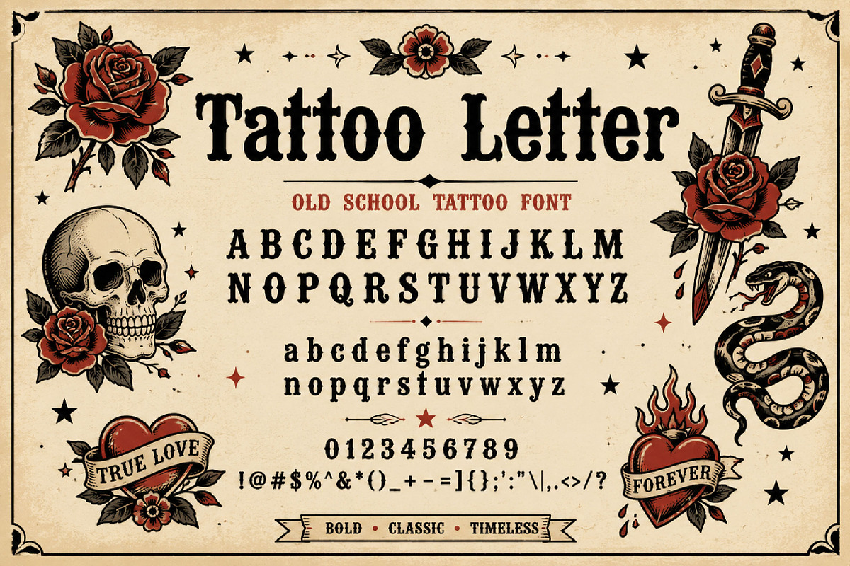 Tattoo Letter, a Blackletter Font by Wow Magic (Photo 4 of 5)