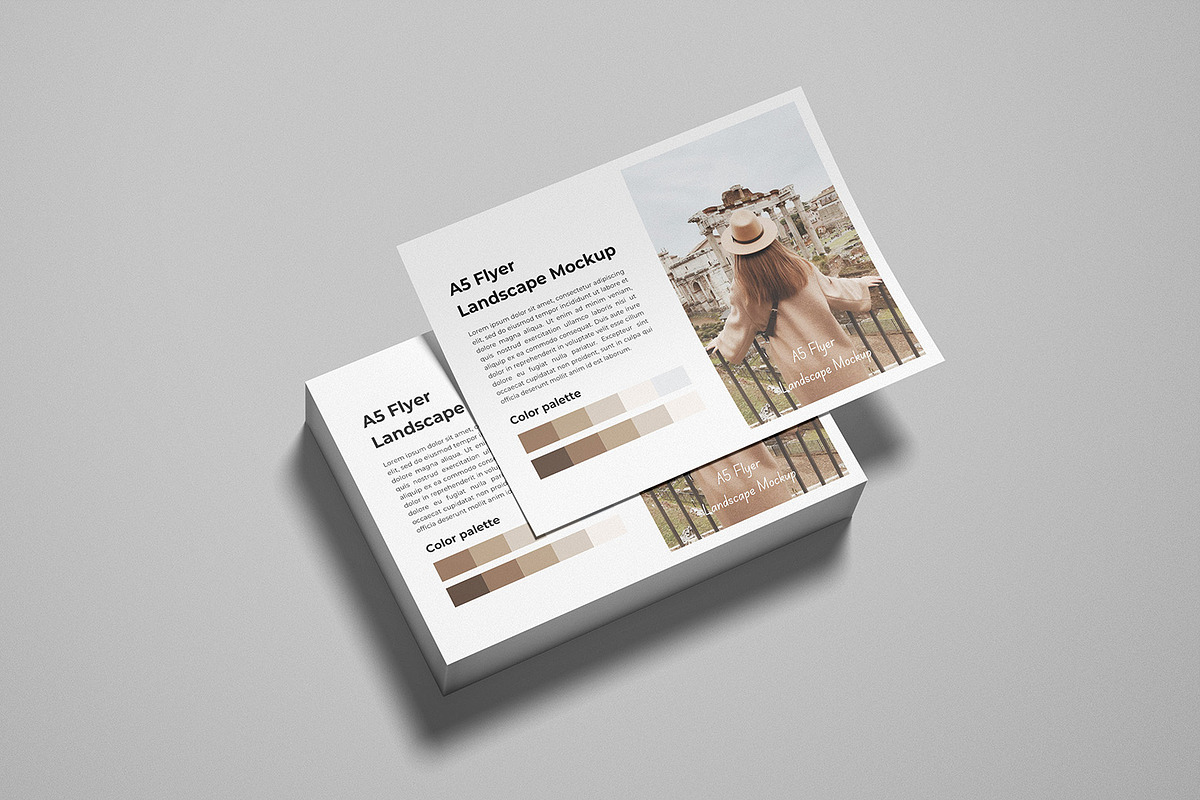 A5 Flyer Landscape Mockup, a Product Mockup by graphicsecond (Photo 3 of 11)