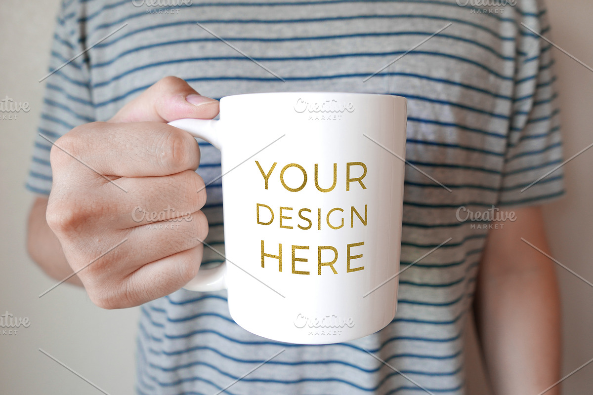 Coffee Mug Mockup, Man Holding, a Cups & Container Mockup by Sweet Rain Studios (Photo 2 of 2)