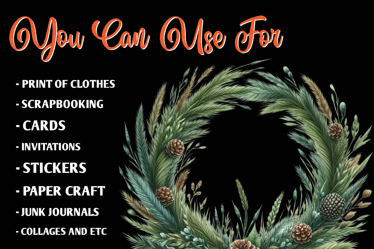 Grass Wreath Christmas Sublimation, an Illustration by CreationArt (Photo 2 of 6)
