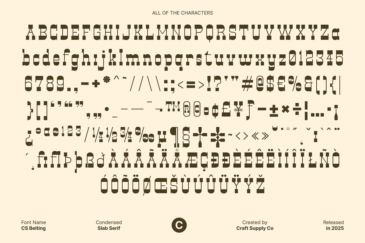 CS Belting – Slab Serif Font, a Slab Serif Font by Craft Supply Co. (Photo 8 of 8)
