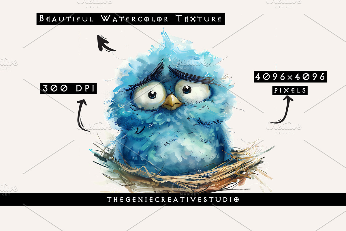 Grumpy Bird in Nest PNG Clipart, an Animal Illustration by Geniecreativestudio (Photo 3 of 9)