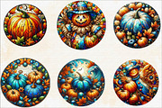 Autumn Pumpkin Stained Glass Sublim, an Illustration by SVGArt (Thumbnail 7 of 8)