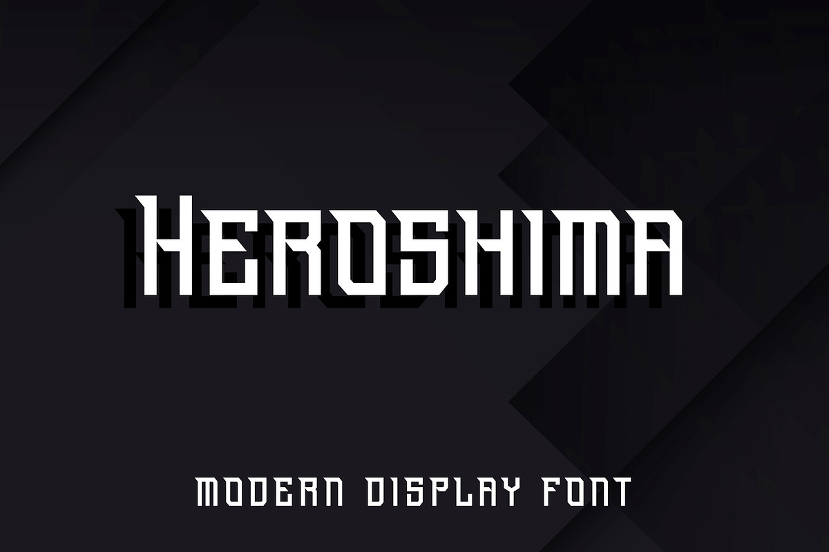 Heroshima - Modern Display Font, a Font by Mightyfire (Photo 1 of 3)