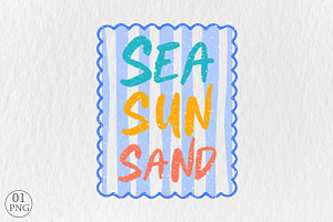 Sea Sun Sand Summer Sublimation, an Illustration by Libby Wishes