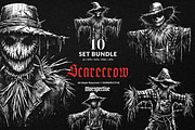 10 Bundle Dark Art Scarecrow Doll, an Illustration by Morspective (Thumbnail 1 of 7)