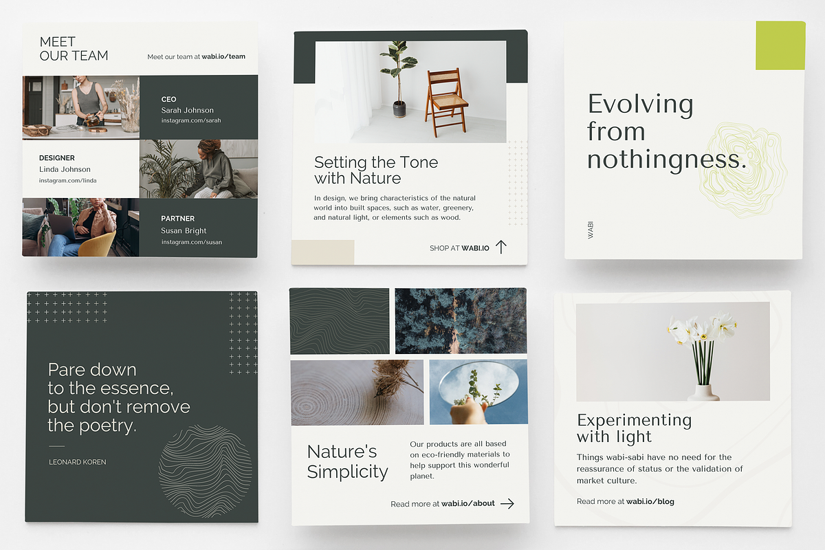 30 CANVA IG POSTS | WABI THEME, a Social Media Template by OEN Design (Photo 4 of 6)