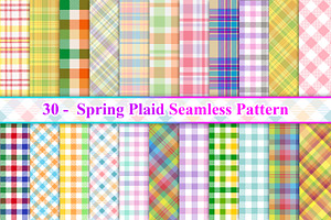 Spring Buffalo Plaid Seamless Patter