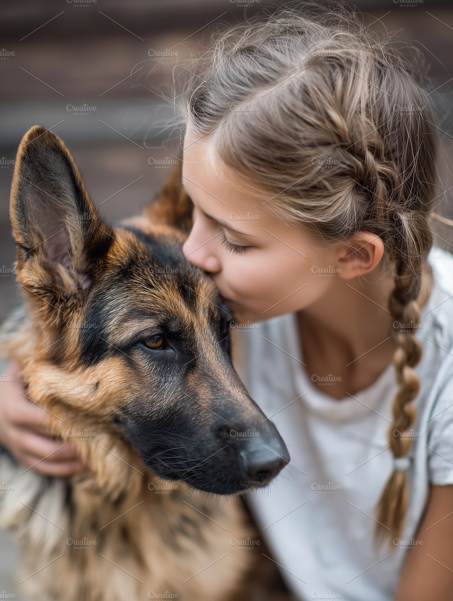 Young girl kissing her dog, an Animal Photo by MistyDay