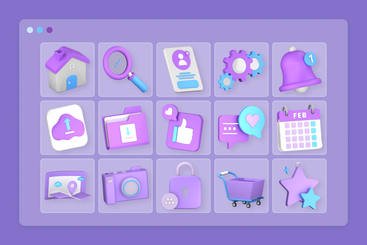 Essential 3D Icons for Mobile UI Des, a Technology Illustration by twinstd (Photo 6 of 6)