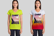 Women's V Neck T-Shirts Mockup, a Shirt Mockup by Mock-up Store (Thumbnail 2 of 5)