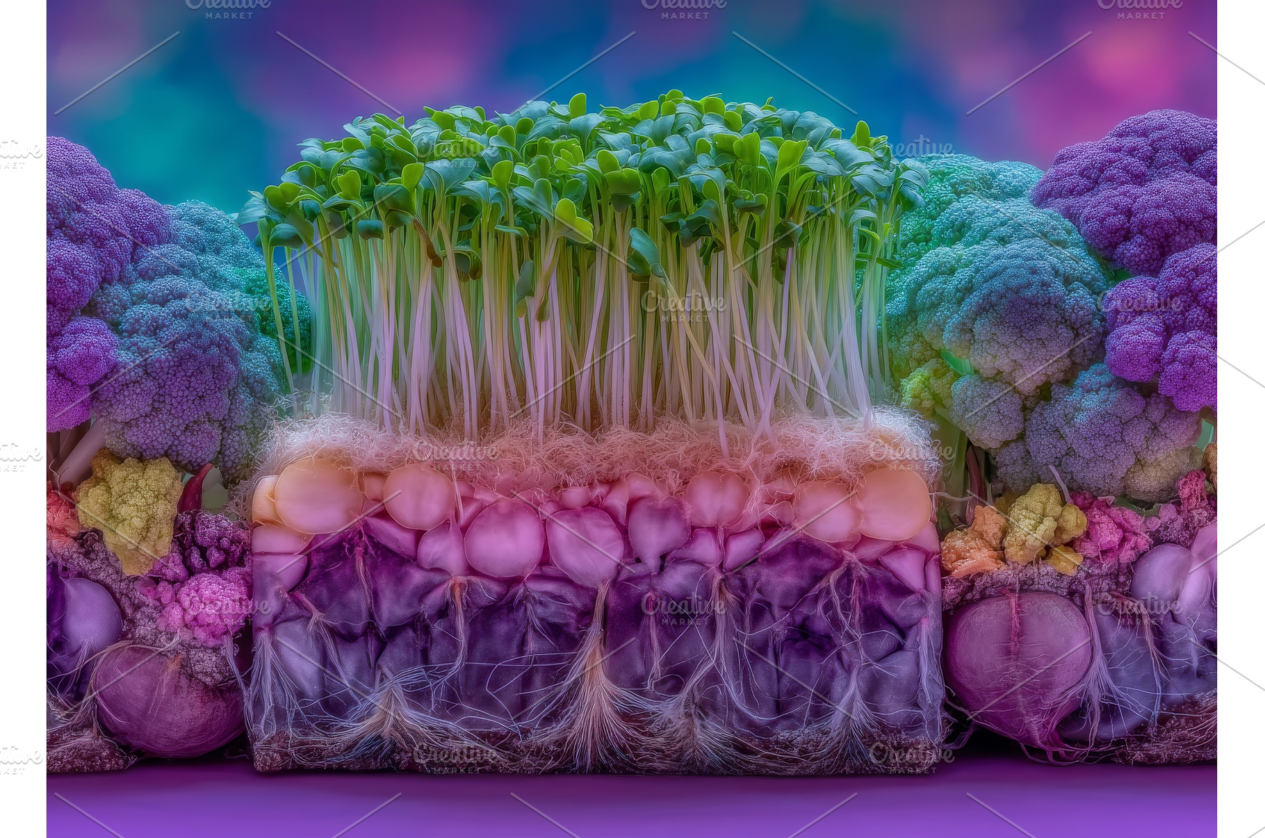 A close-up shot of a beet microgreen, a Food & Drink Photo by ZinetroN