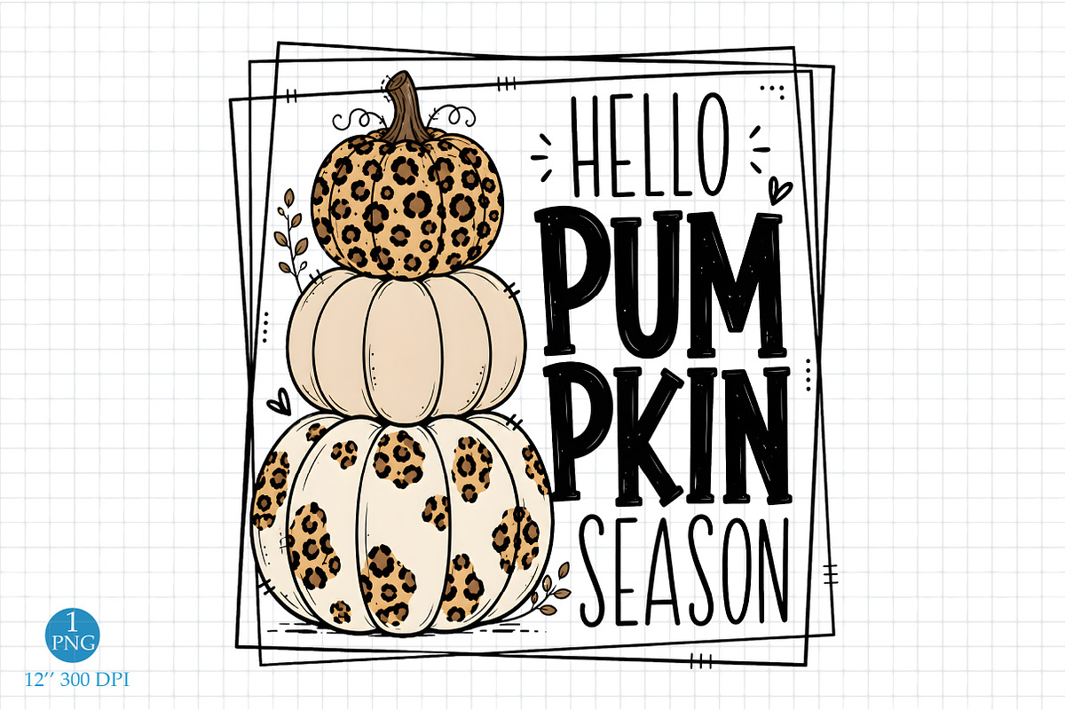 Leopard Pumpkin Stack png,, a Seasonal Illustration by Libby Wishes (Photo 1 of 4)