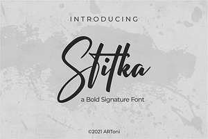 Stitka Bold Signature Font, a Script Font by ARToni