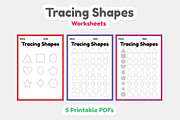 Tracing Shapes Worksheets, an Education Illustration by TukTuk Design (Thumbnail 1 of 6)