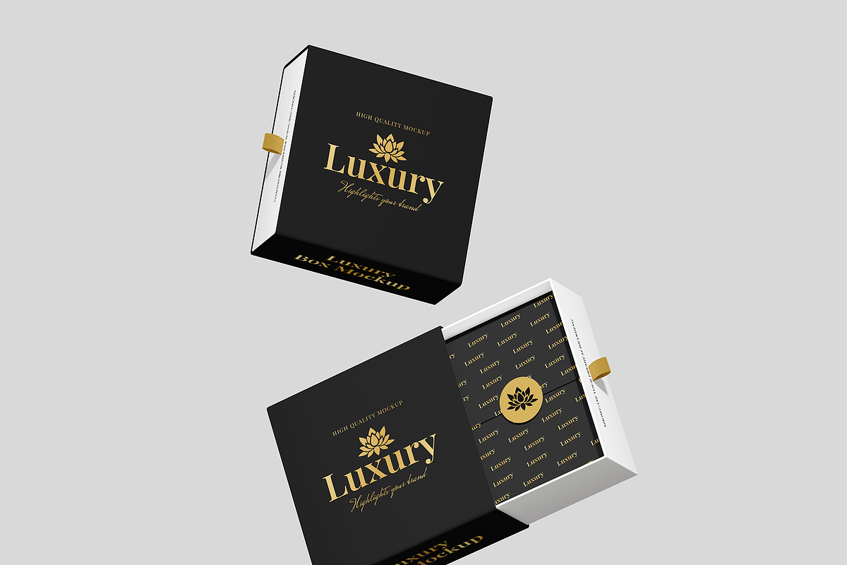Luxury Box Mockup, a Packaging Mockup by Bartama Graphic (Photo 2 of 4)